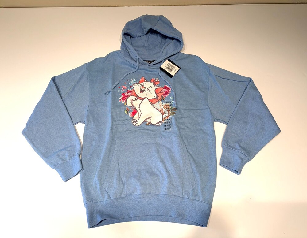 Disney Aristocats Picture Purrfect Blue Hoodie Small NWT